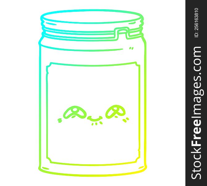 Cold Gradient Line Drawing Cartoon Glass Jar