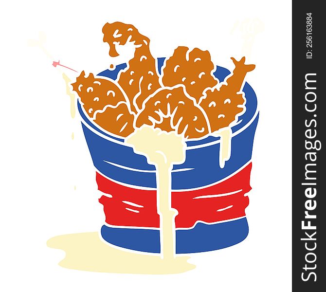 hand drawn cartoon doodle bucket of fried chicken