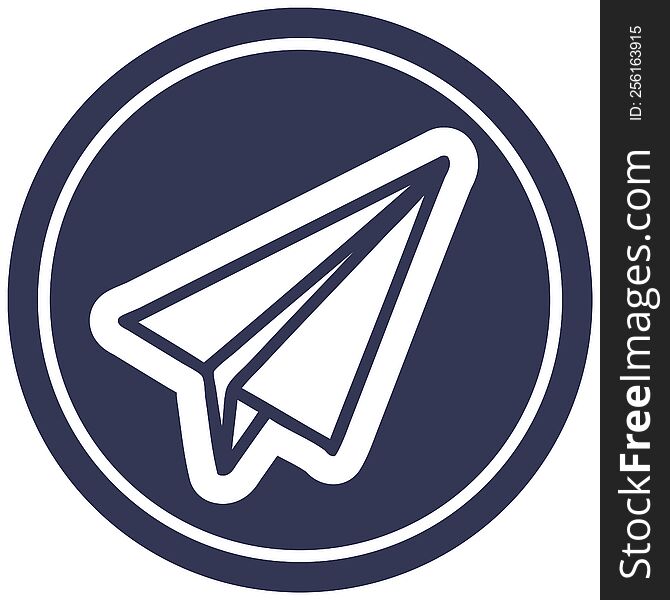 paper plane circular icon symbol