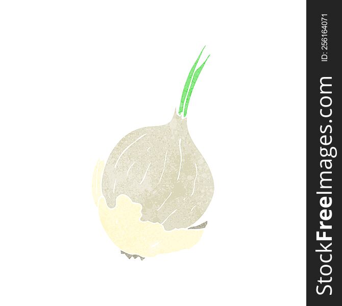 Retro Cartoon Garlic
