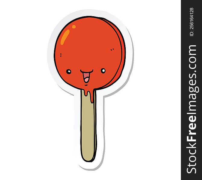 sticker of a cartoon candy lollipop