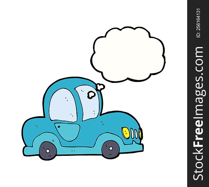 Cartoon Car With Thought Bubble