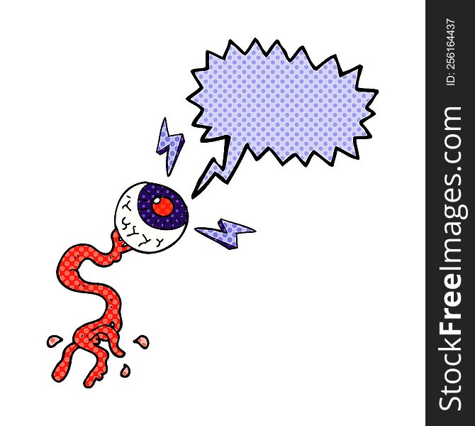 Comic Book Speech Bubble Cartoon Gross Electric Halloween Eyeball