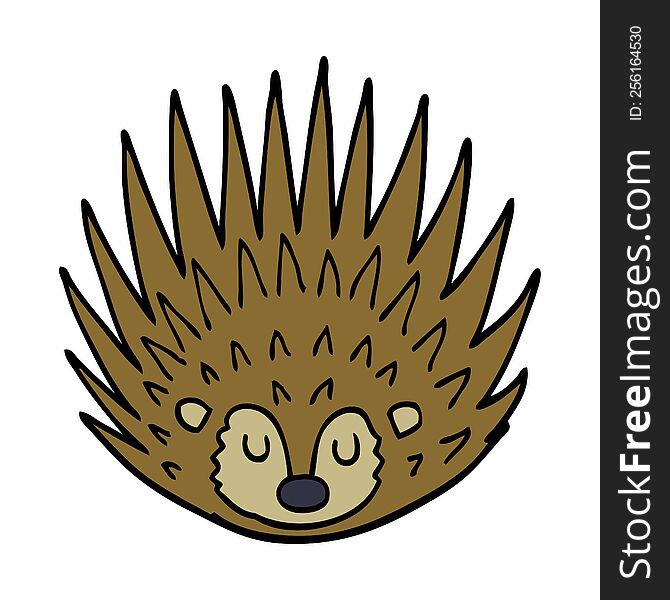 cartoon doodle spiky hedgehog