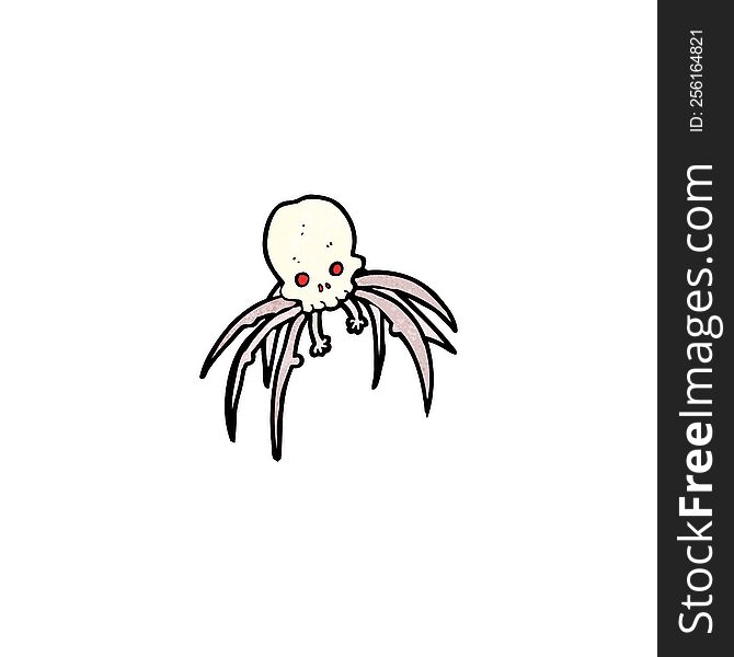 cartoon spooky skull spider