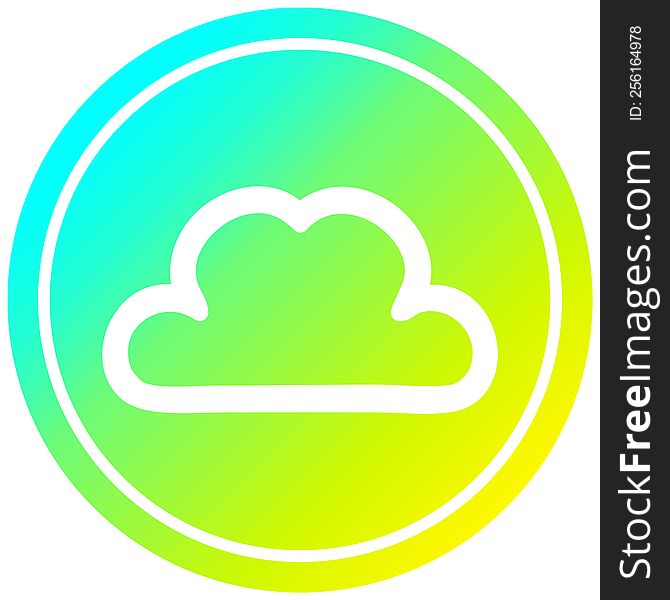 simple cloud circular icon with cool gradient finish. simple cloud circular icon with cool gradient finish