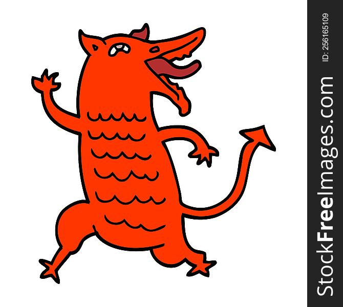 cartoon doodle medieval demon