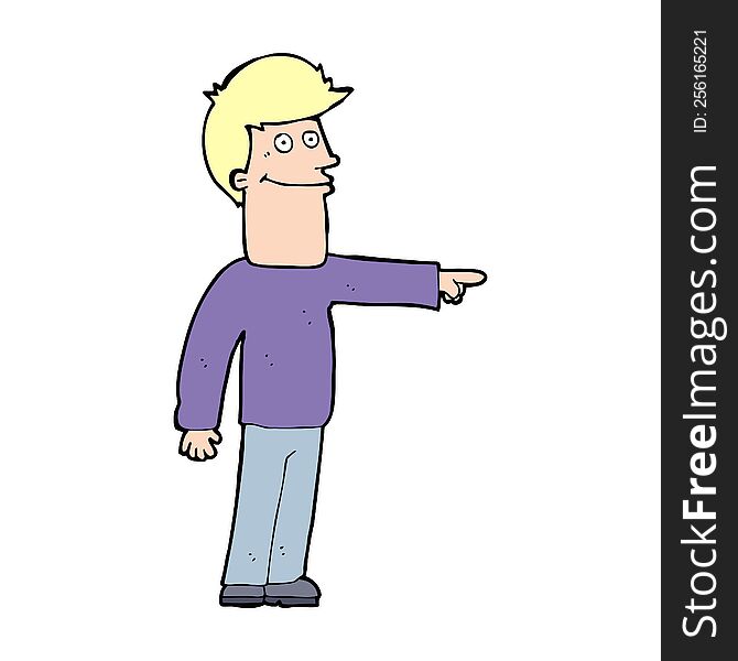 cartoon man pointing