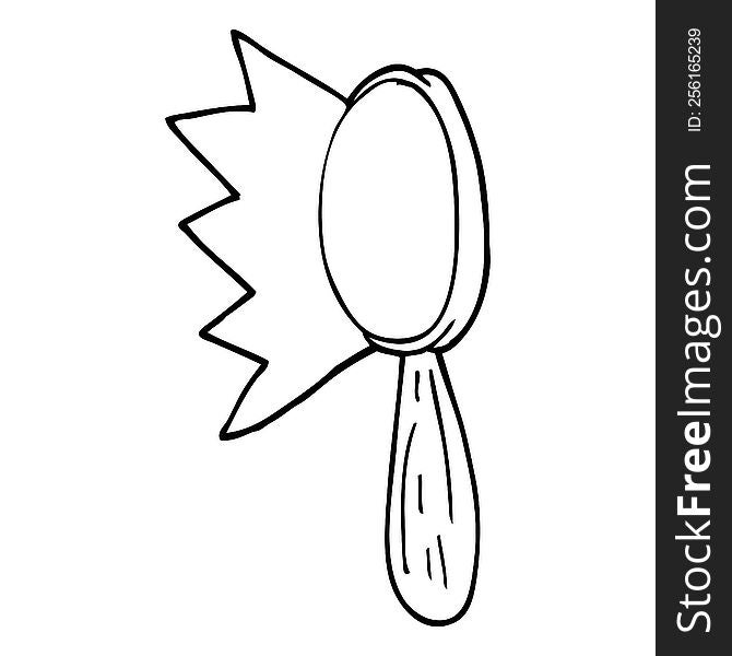 line drawing cartoon magnifying glass
