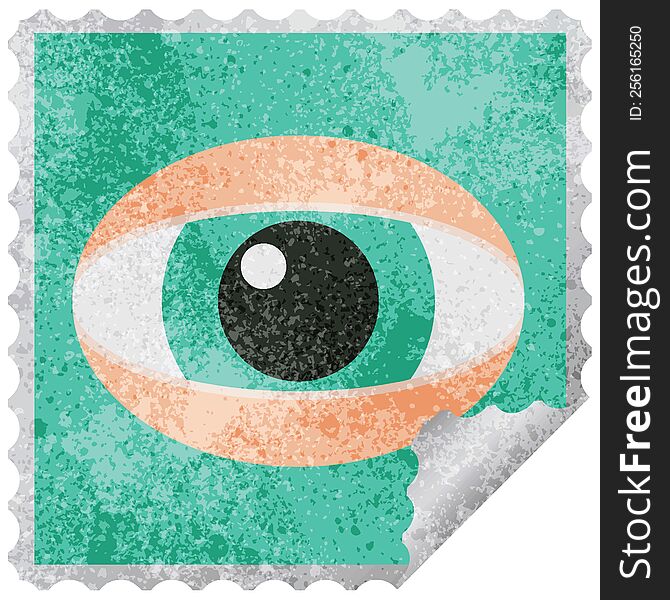 Staring Eye Graphic Vector Illustration Square Sticker Stamp