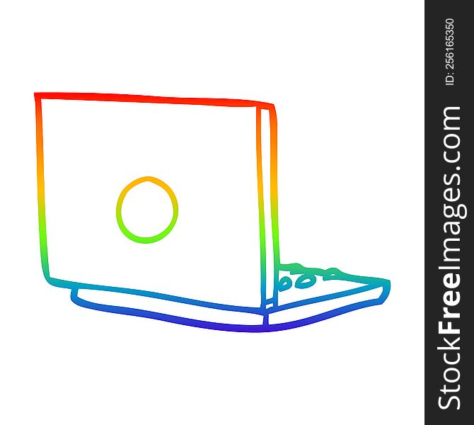 Rainbow Gradient Line Drawing Laptop Computer