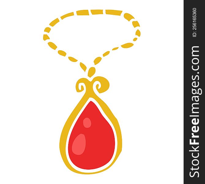 cartoon doodle red pendant
