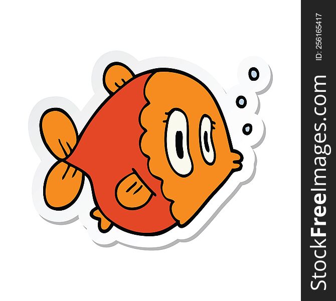 Sticker Of A Cartoon Fish