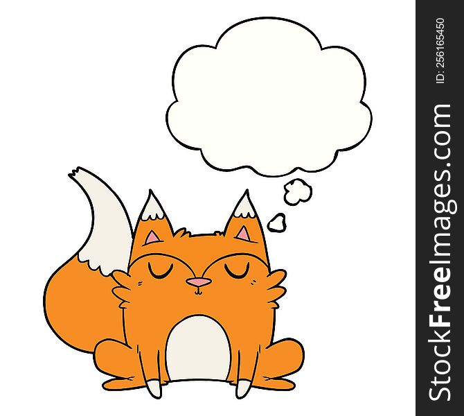 cartoon fox with thought bubble. cartoon fox with thought bubble