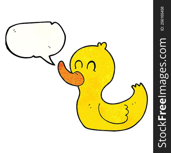 freehand speech bubble textured cartoon cute duck