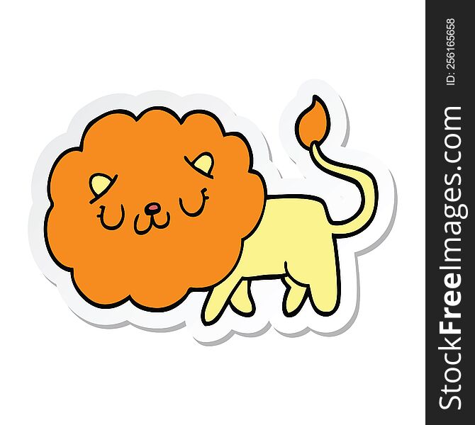 Sticker Of A Cartoon Lion