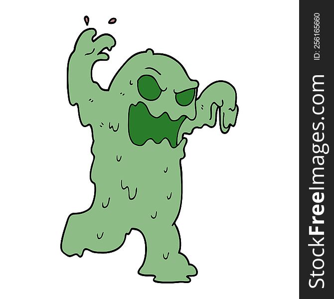 cartoon doodle slime monster
