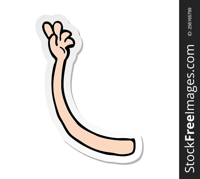 sticker of a cartoon arm gesture