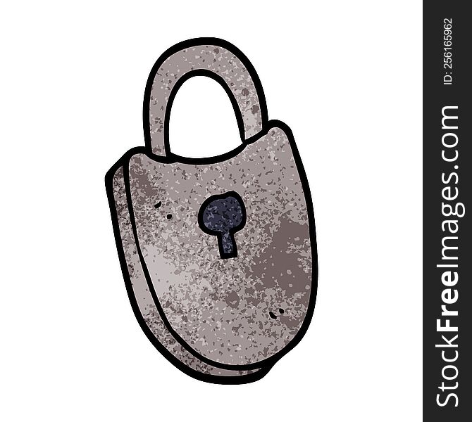 Cartoon Doodle Locked Padlock