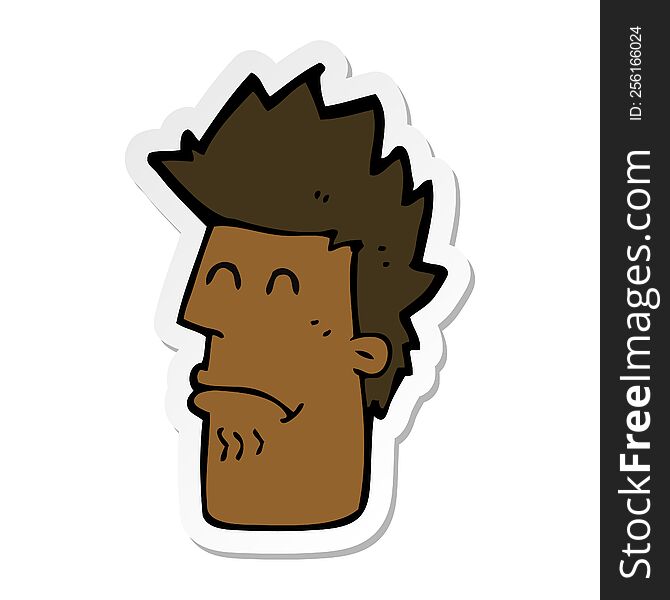 sticker of a cartoon man feeling sick