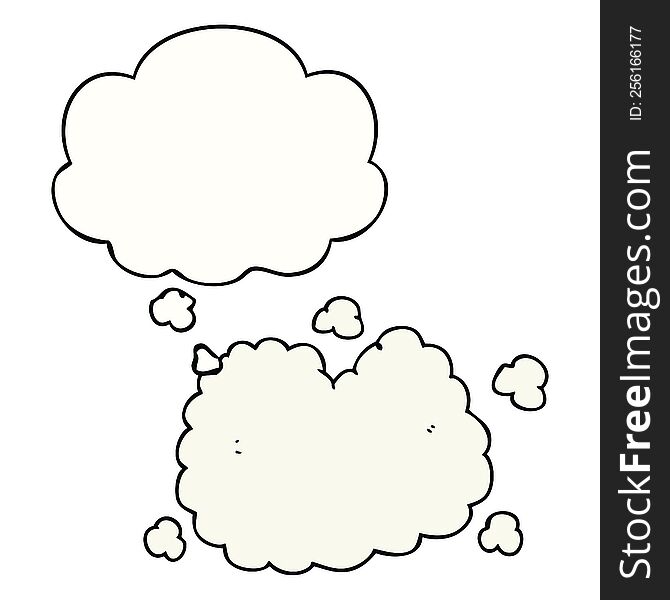 cartoon smoke cloud with thought bubble. cartoon smoke cloud with thought bubble