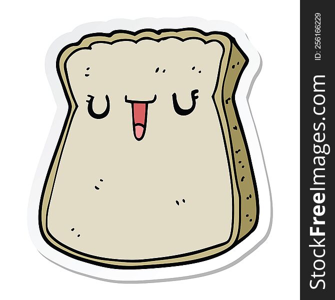 sticker of a cartoon slice of bread