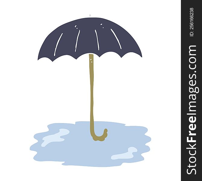 flat color illustration of wet umbrella. flat color illustration of wet umbrella