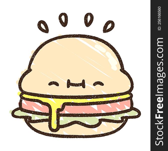Cute Burger Chalk Drawing