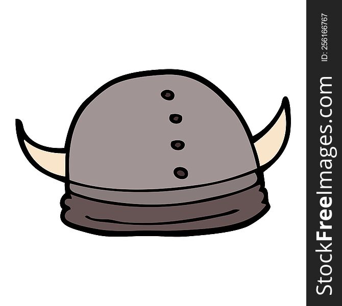 Cartoon Doodle Viking Helmet