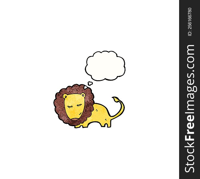 Lion With Thought Bubble Cartoon