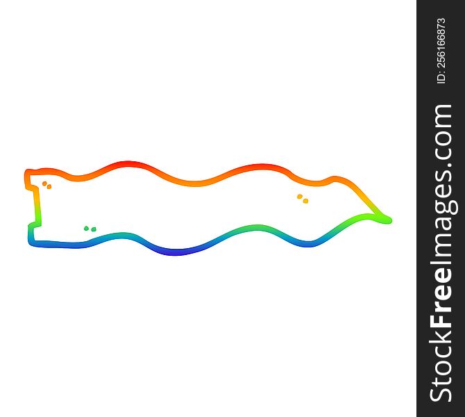 rainbow gradient line drawing of a cartoon waving banner