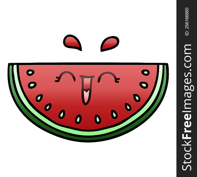 quirky gradient shaded cartoon watermelon