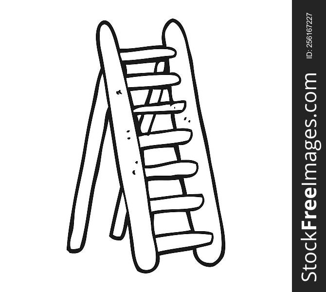 black and white cartoon ladder