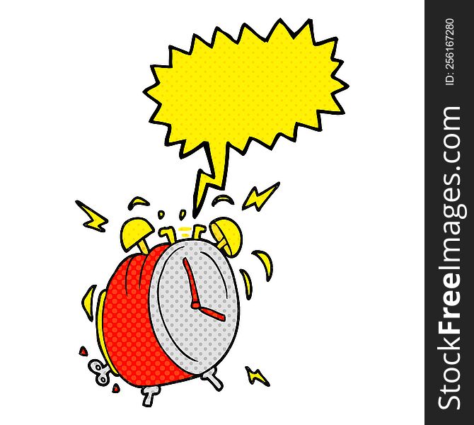 comic book speech bubble cartoon ringing alarm clock