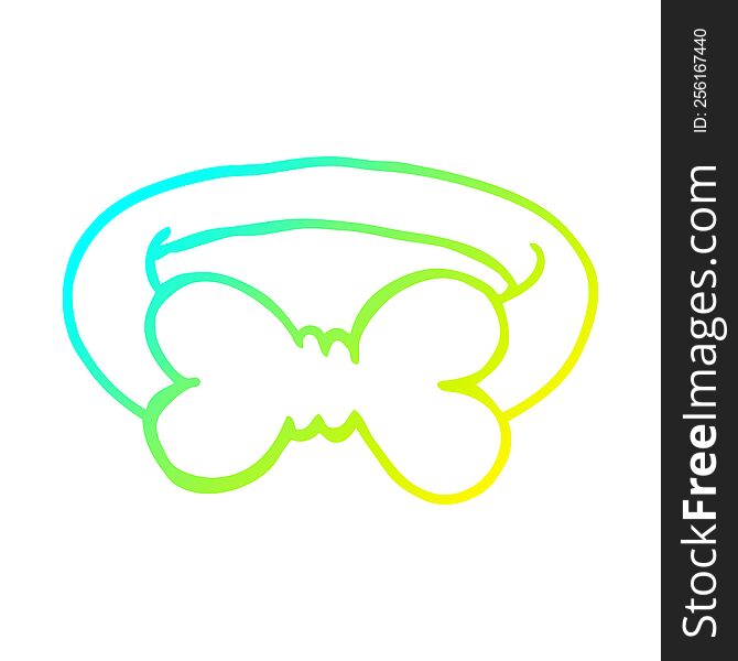 cold gradient line drawing of a cartoon bow tie