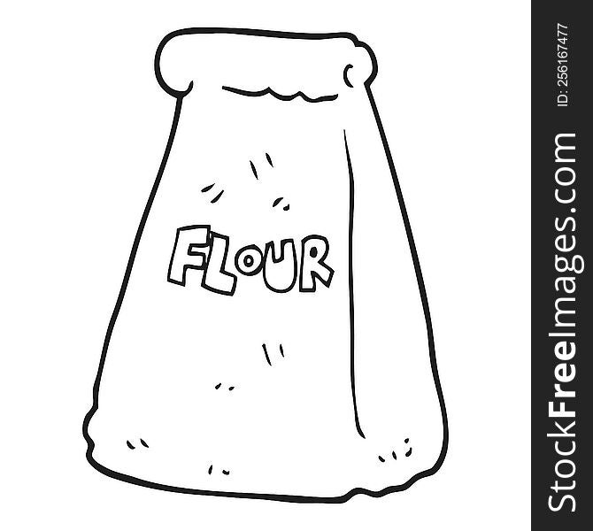Black And White Cartoon Bag Of Flour