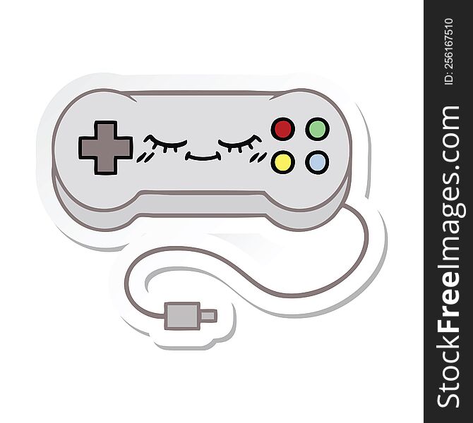 Sticker Of A Cute Cartoon Game Controller