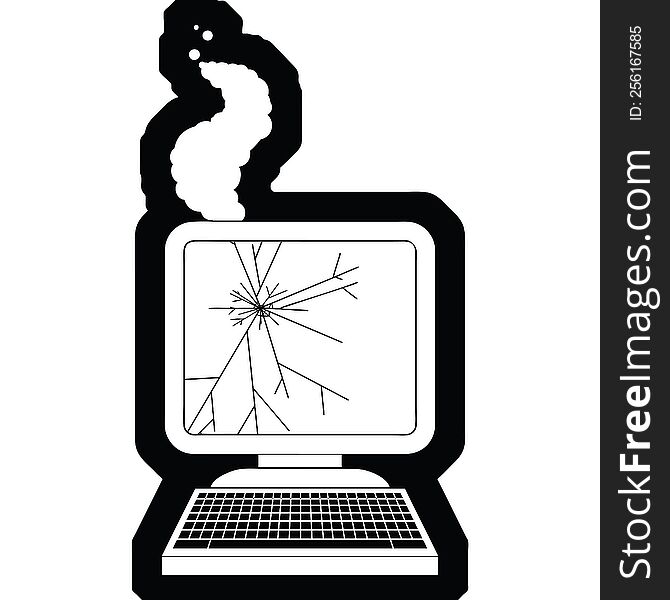 Broken Computer Graphic Icon