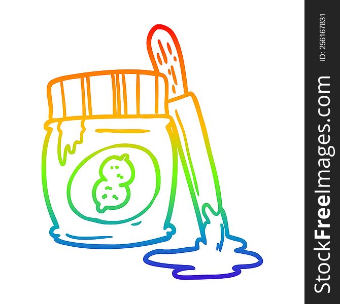 rainbow gradient line drawing jar of peanut butter