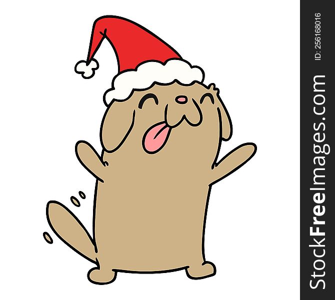 Christmas Cartoon Of Kawaii Dog