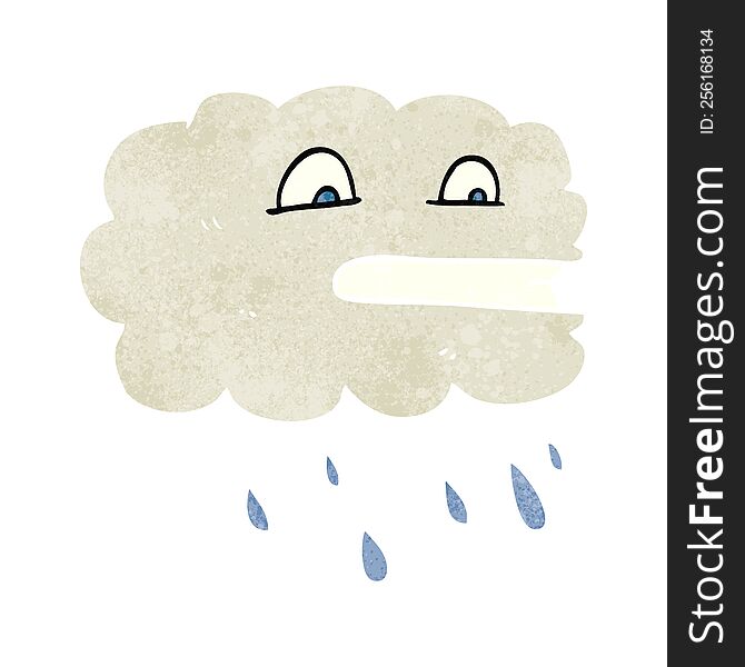 Retro Cartoon Rain Cloud