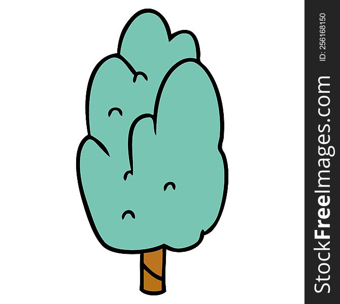 Cartoon Doodle Single Green Tree