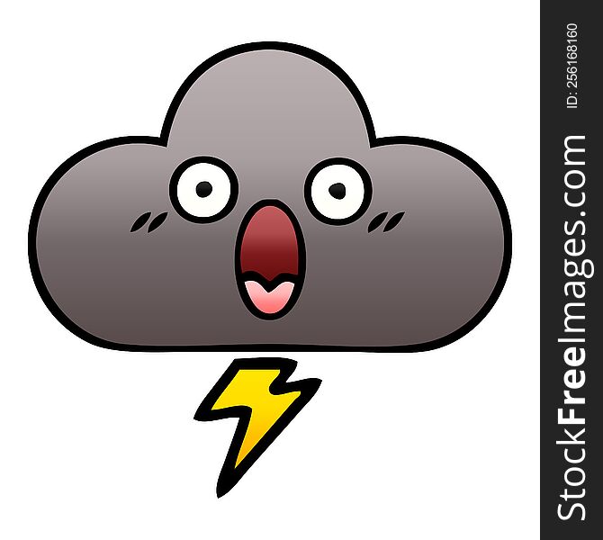 Gradient Shaded Cartoon Storm Cloud