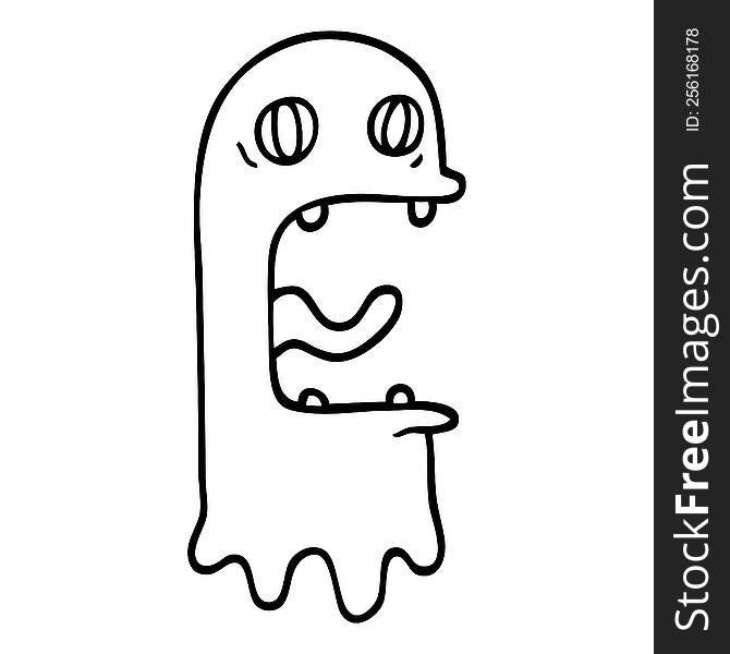 Black And White Cartoon Spooky Ghost
