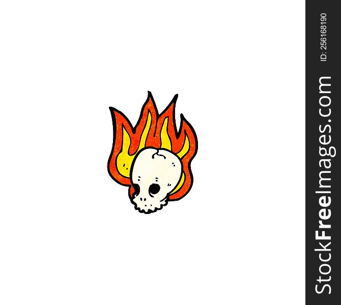 flaming skull cartoon