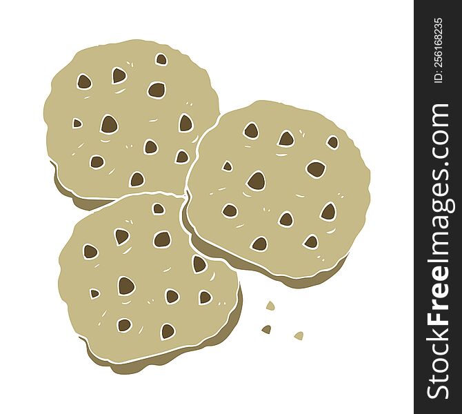 flat color illustration of cookies. flat color illustration of cookies