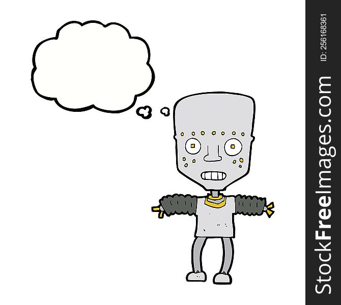 Cartoon Robot With Thought Bubble