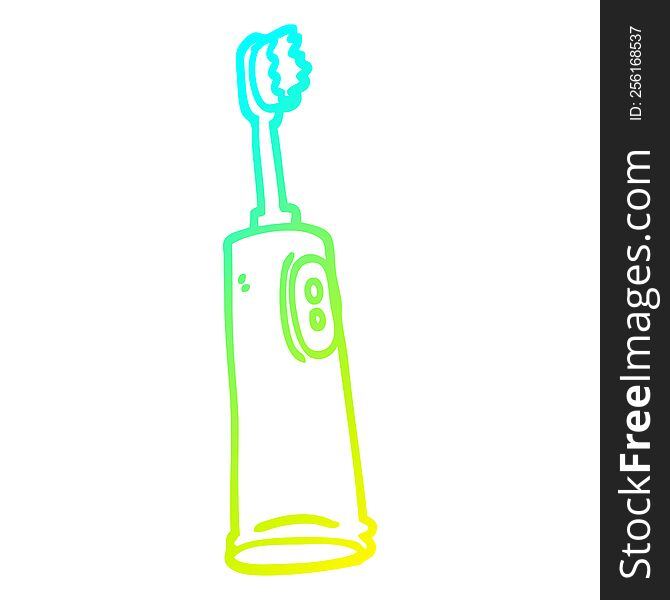 Cold Gradient Line Drawing Cartoon Electric Toothbrush