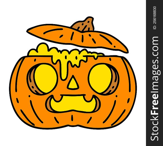 cartoon of a spooky halloween pumpkin