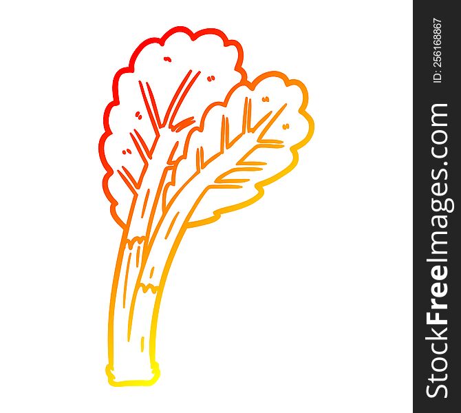 warm gradient line drawing of a cartoon rhubarb